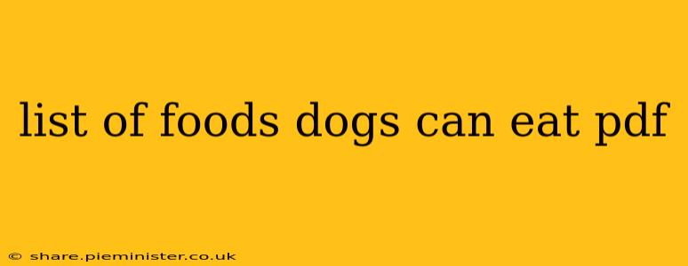 list of foods dogs can eat pdf