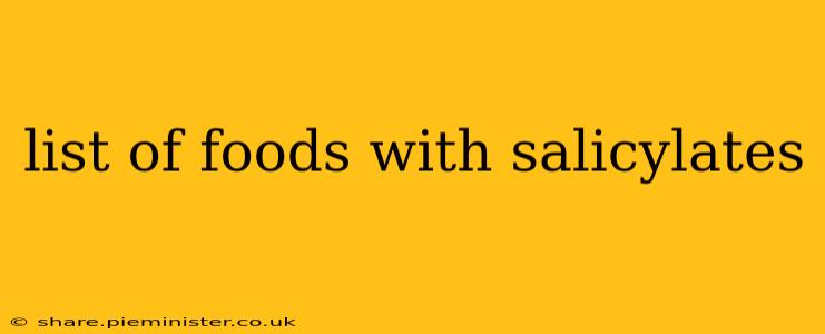 list of foods with salicylates