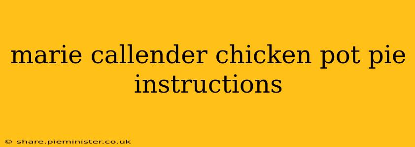 marie callender chicken pot pie instructions