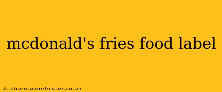 mcdonald's fries food label