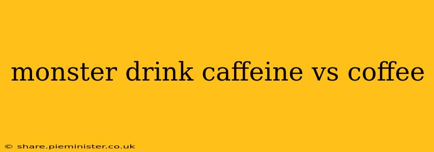 monster drink caffeine vs coffee