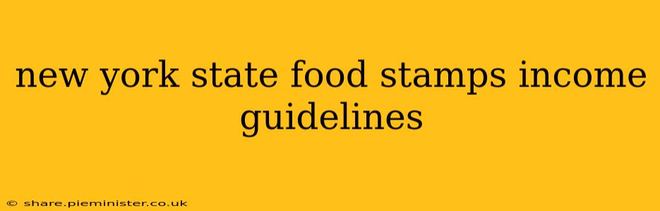 new york state food stamps income guidelines