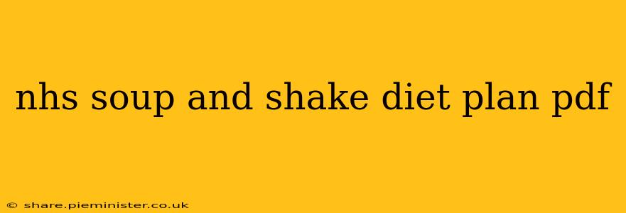 nhs soup and shake diet plan pdf