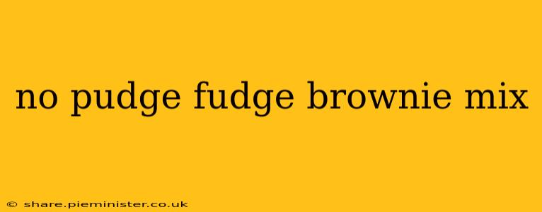 no pudge fudge brownie mix