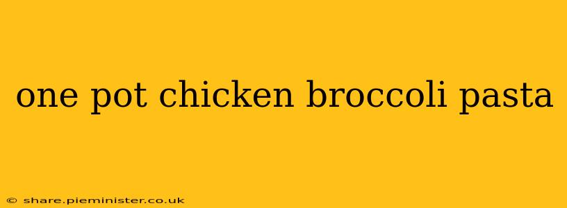 one pot chicken broccoli pasta
