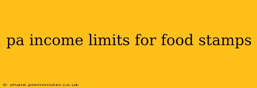 pa income limits for food stamps