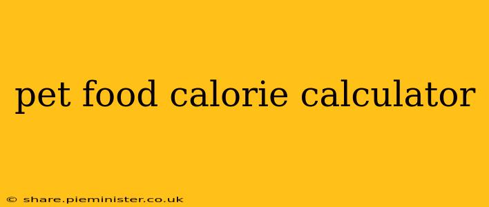 pet food calorie calculator