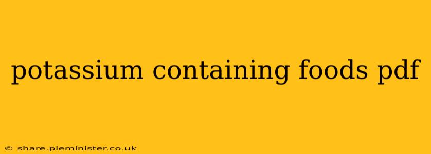 potassium containing foods pdf
