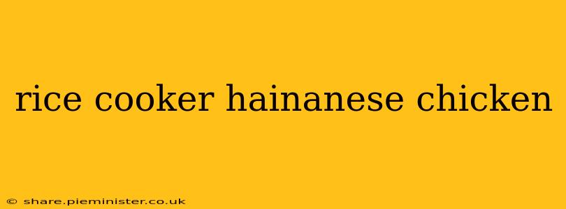 rice cooker hainanese chicken