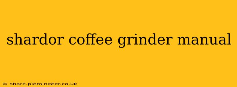 shardor coffee grinder manual