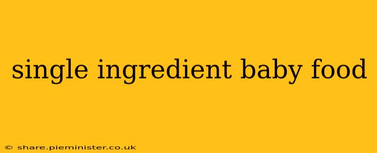 single ingredient baby food