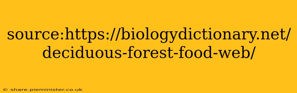 source:https://biologydictionary.net/deciduous-forest-food-web/
