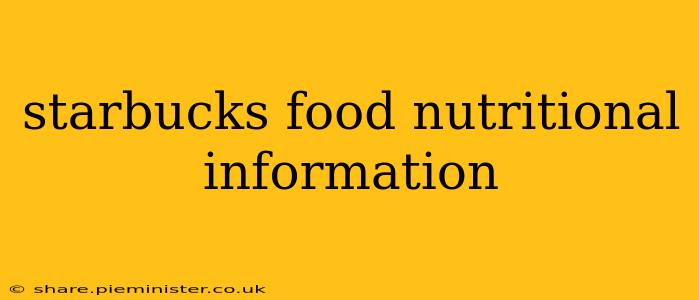 starbucks food nutritional information