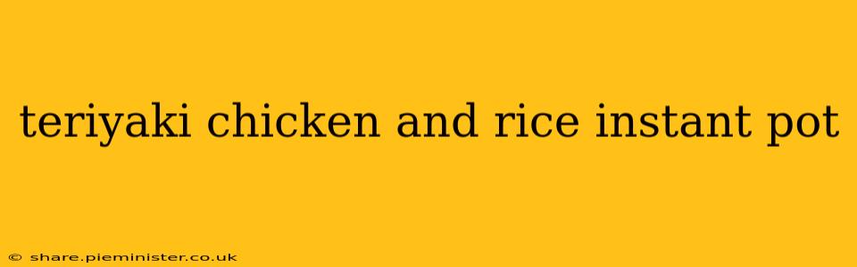 teriyaki chicken and rice instant pot