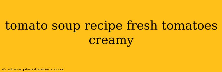 tomato soup recipe fresh tomatoes creamy