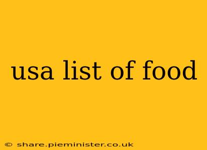 usa list of food