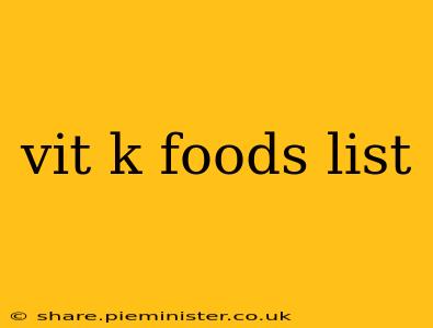 vit k foods list