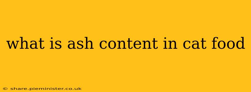 what is ash content in cat food
