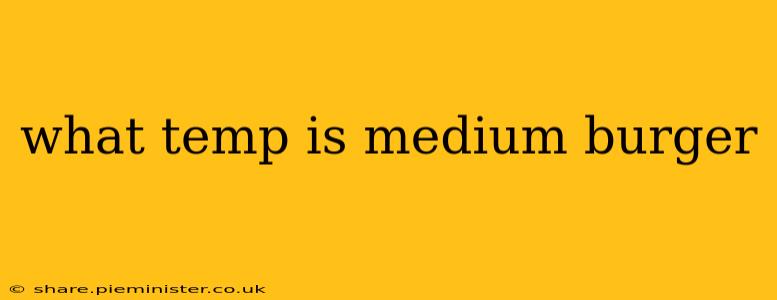 what temp is medium burger