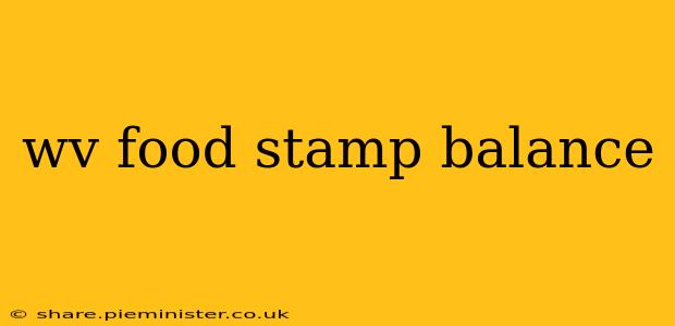 wv food stamp balance