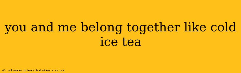 you and me belong together like cold ice tea